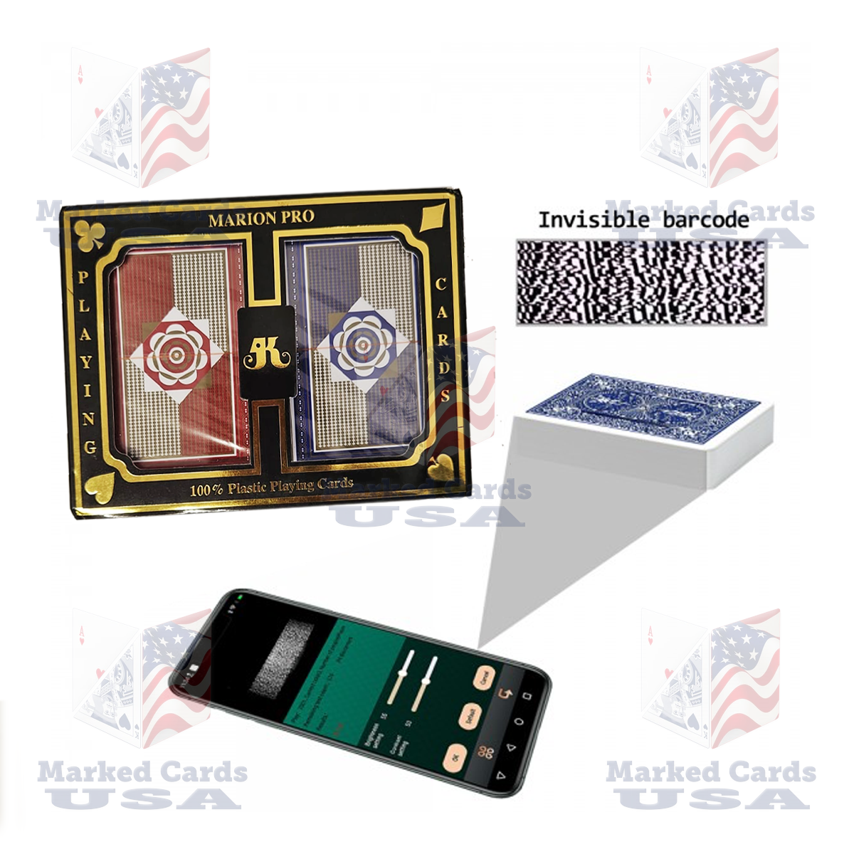 BARCODE MARKED CARDS MARION ROSES BRIDGE JUMBO