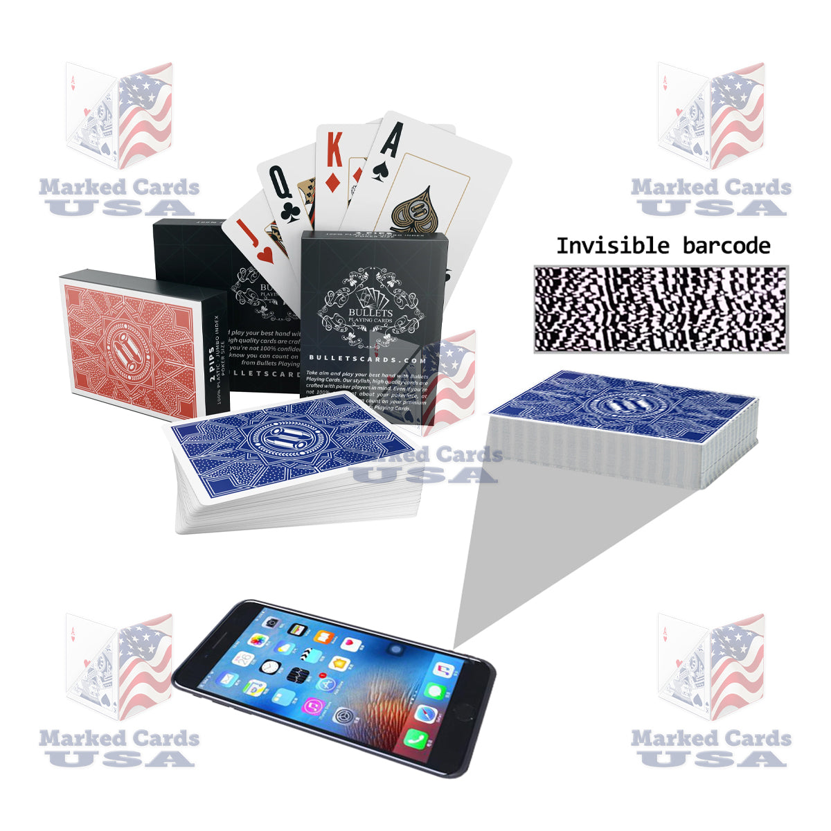 BARCODE MARKED CARDS BULLETS POKER JUMBO