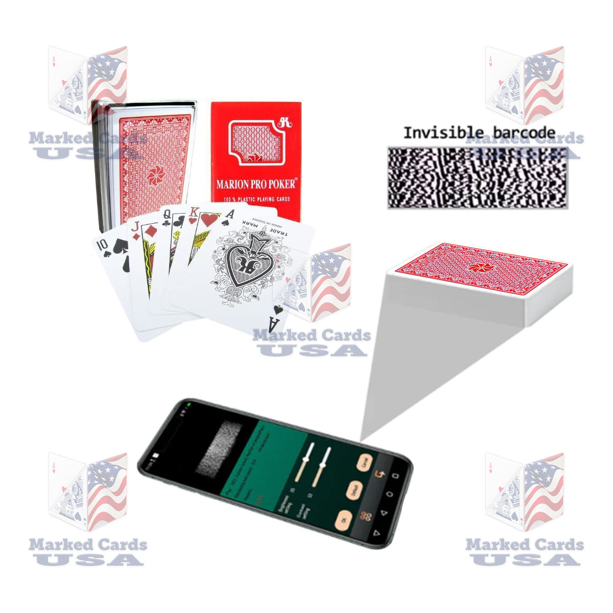 BARCODE MARKED CARDS MARION PRO POKER REGULAR